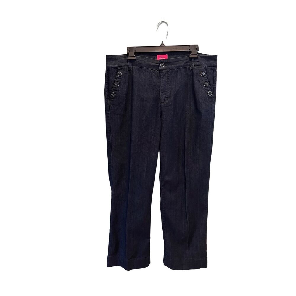 Papagallo dark wash straight leg sailor style jeans - 12